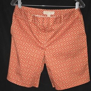 Michael Kors Orange Geometric Print Shorts